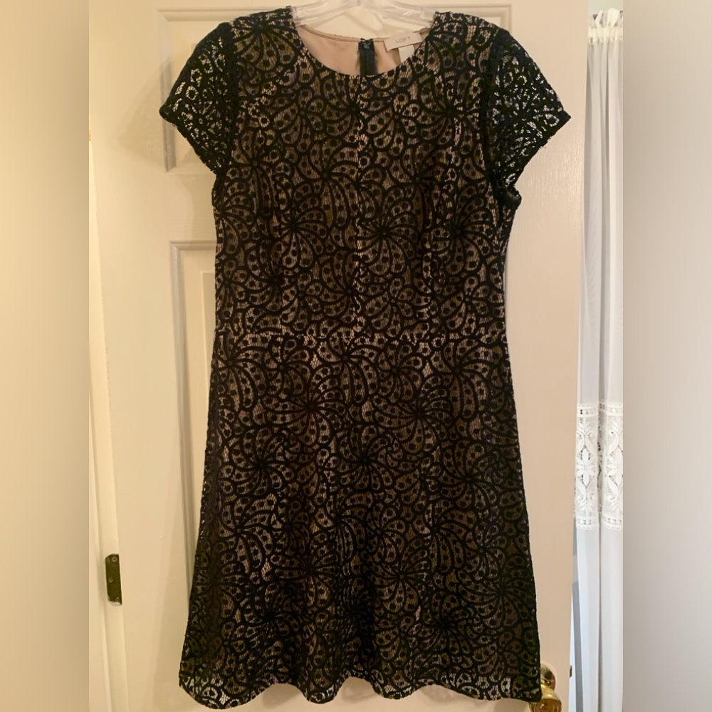 Lovely black Loft cap sleeve dress